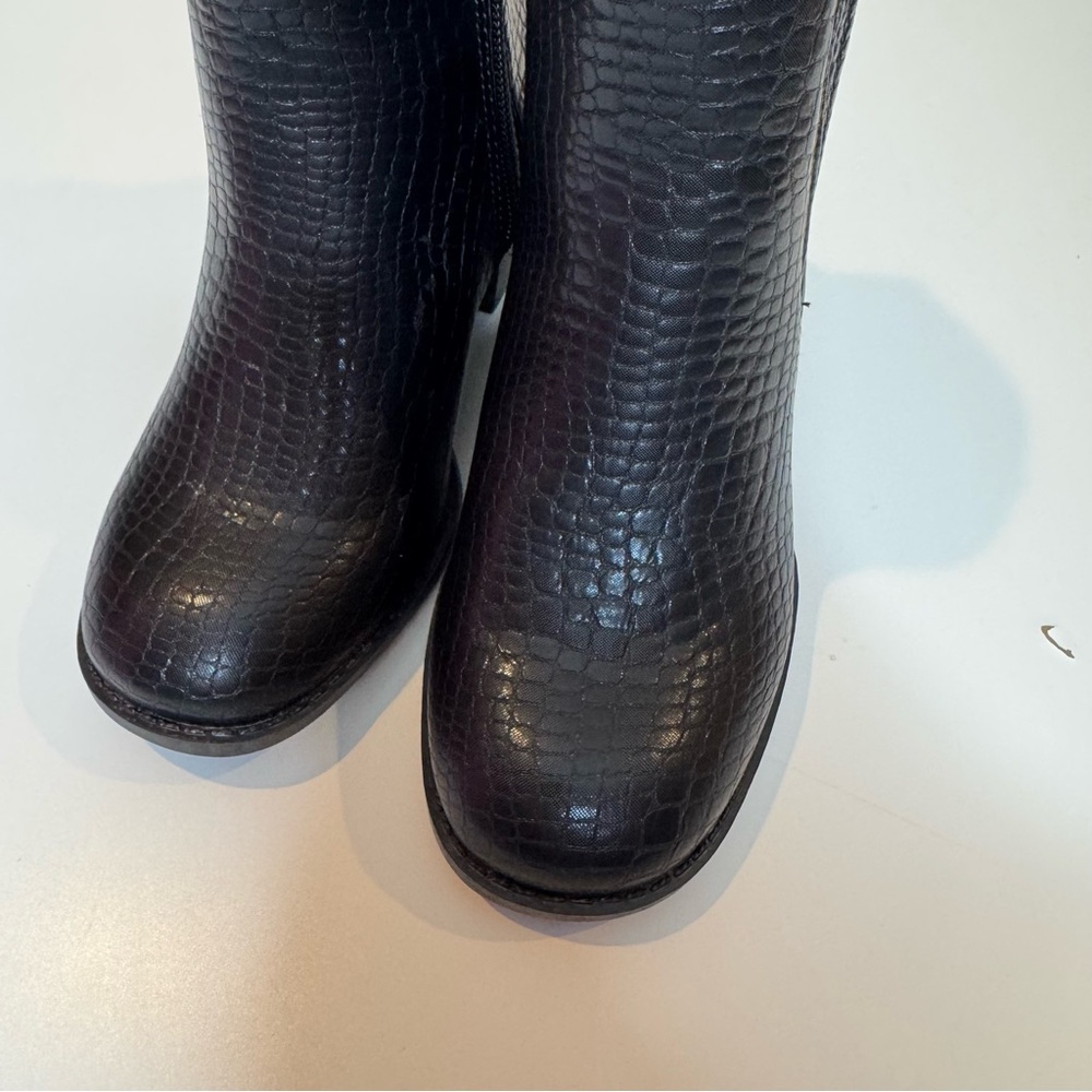 Vince Camuto Girls Black Textured Ankle Boots –Side Zip – Block Heel Sz 11 NWOT - Picture 3 of 10